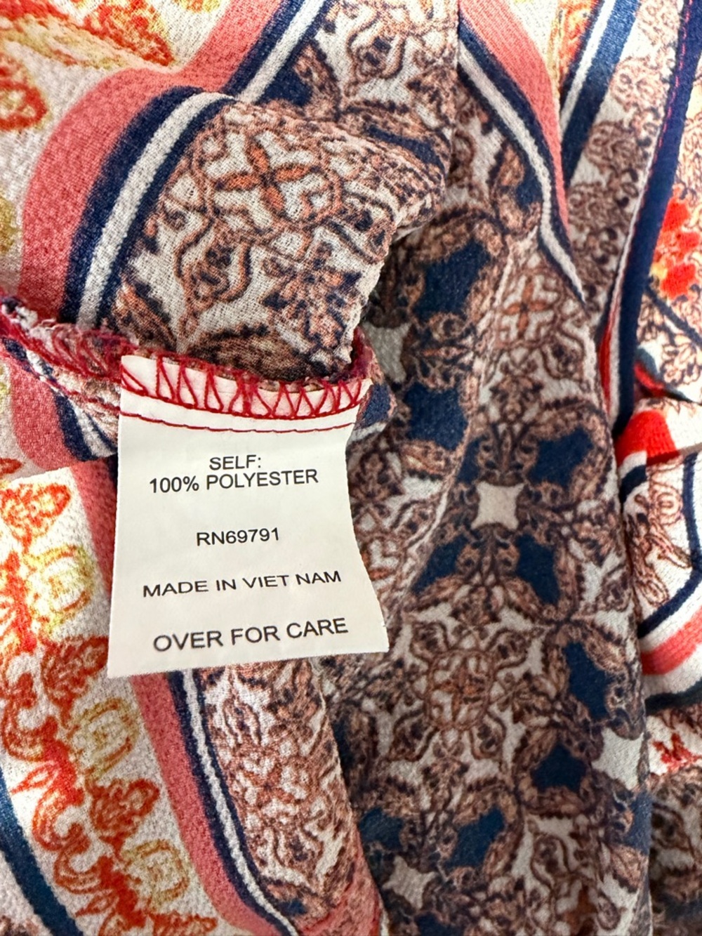 fig and flower Anthropology Boho V-Neck Tunic - Red, Navy, Cream Size Large - Picture 10 of 10